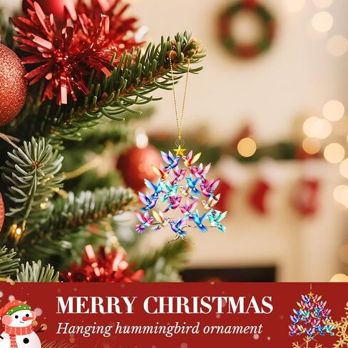 Hummingbird Christmas 2D Acrylic Ornament, 2025 New Stacked Hummingbird Ornament for Christmas, Upgrade Winter Colorful Stack Hummingbirds Home Decor Ornaments in Saudi Arabia