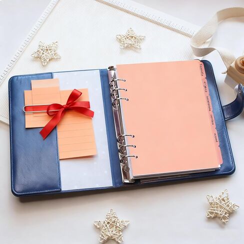 12 Pcs A5 Binder Dividers, 6 Holes Clear A5 Binder Inserts Index with Tabs Insertable Plastic Index Divider Sheets 6 Rings Planner Dividers Page for Notebook Journal Diary Memo Notepad (Pink, White) in Saudi Arabia