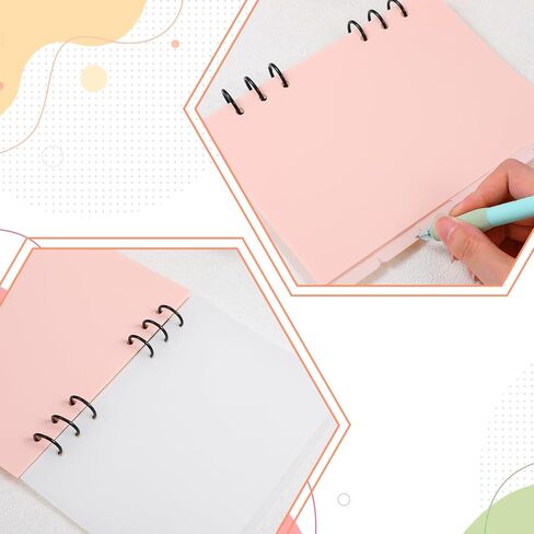 12 Pcs A5 Binder Dividers, 6 Holes Clear A5 Binder Inserts Index with Tabs Insertable Plastic Index Divider Sheets 6 Rings Planner Dividers Page for Notebook Journal Diary Memo Notepad (Pink, White) in Saudi Arabia