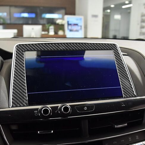 Real 3K Black Carbon Fiber Car Central Console Navigation Screen Control Button Panel Strip Trim ​Sticker Auto Interior Accessories Compatible with Cadillac CT5/CT5-V/CT5-V Blackwing 2019-2024 in Kuwait
