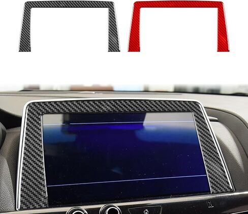 Real 3K Black Carbon Fiber Car Central Console Navigation Screen Control Button Panel Strip Trim ​Sticker Auto Interior Accessories Compatible with Cadillac CT5/CT5-V/CT5-V Blackwing 2019-2024 in Kuwait