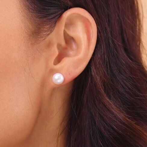 12 Pairs Simulated Pearl Earrings for Women, White Rhinestone Pearl Earrings Set for Wedding, Birthday, Christmas in Saudi Arabia