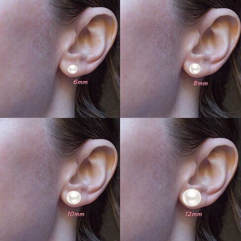 12 Pairs Simulated Pearl Earrings for Women, White Rhinestone Pearl Earrings Set for Wedding, Birthday, Christmas in Saudi Arabia