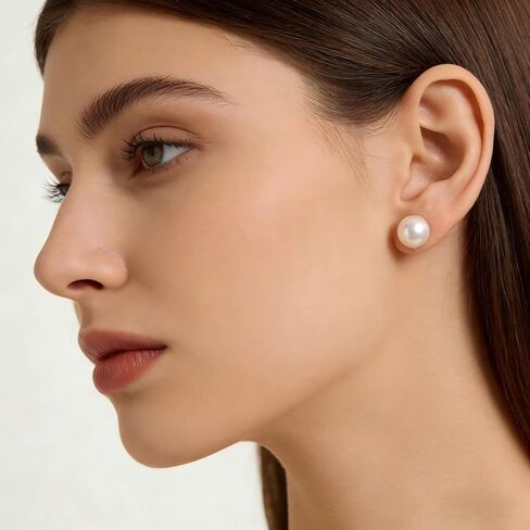 12 Pairs Simulated Pearl Earrings for Women, White Rhinestone Pearl Earrings Set for Wedding, Birthday, Christmas in Saudi Arabia