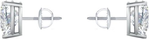 2 Ct Heart Shape Created Diamond Real 14K White Gold Earrings Studs Screw Back in Saudi Arabia