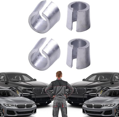 2 Pair Car Battery Terminal Shim, Lead Alloy Battery Terminal Adapter for Positive & Negative Post Shim Lead, Universal Battery Terminal Connectors Anode Cathode Sleeves, Car Accessories in Kuwait