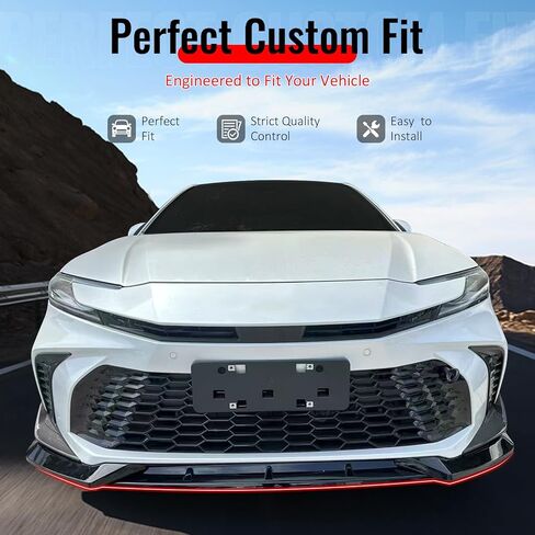 IKON MOTORSPORTS Front Bumper Lip, Compatible with 2025-2026 Toyota Camry SE XSE Nightshade, IKON V2 Style Gloss Black ABS Plastic Air Dam Chin Spoiler Protector Splitter 3PCS in Saudi Arabia