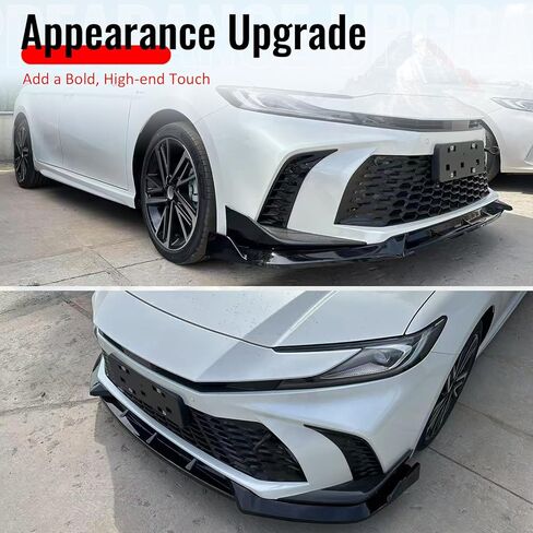 IKON MOTORSPORTS Front Bumper Lip, Compatible with 2025-2026 Toyota Camry SE XSE Nightshade, IKON V2 Style Gloss Black ABS Plastic Air Dam Chin Spoiler Protector Splitter 3PCS in Saudi Arabia