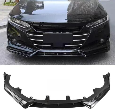 Front Lip 3Pcs Compatible with Honda Accord Sedan 2021 2022 Front Bumper Lip Splitter Spoiler Kit (Glossy Black) in Saudi Arabia