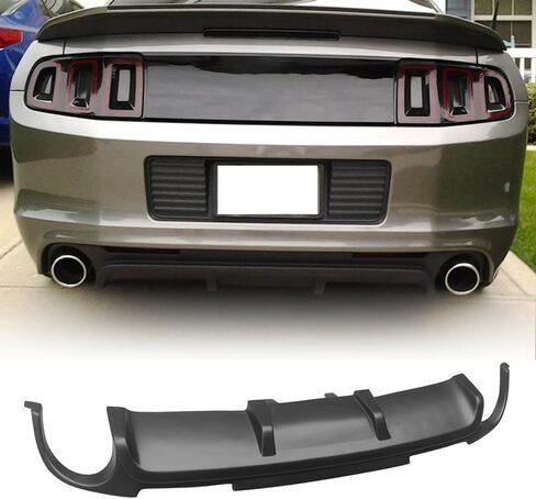 Rear Bumper Diffuser Lip, Compatible with 2013-2014 Ford Mustang California Special CS Boss302, PP Unpainted Black Rear Lower Lip Valance Splitter in Saudi Arabia