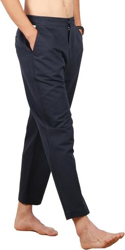 Linen Pants Mens Adjustable Waist Dress Pants for Men Straight Leg Business Office Casual Comfort Fit Fall Winter in Saudi Arabia