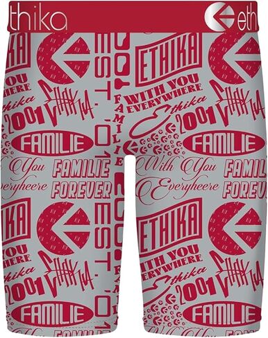 Ethika Men’s Boxer Brief, Knee Length, 4-Way Stretch Performance Underwear with Graphic Prints - Baby Boy in Saudi Arabia