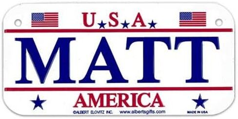لوحة الدراجة MATT USA من Gift House - مصنوعة في الولايات المتحدة الأمريكية، ألومنيوم منقوش مقاس 3×6 in Kuwait