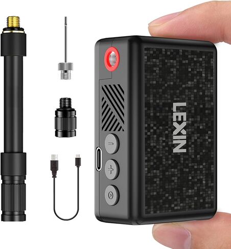 LEXIN P2 Mini Electric Bike Pump with Gauge, 130PSI Portable Bicycle Pump with Presta & Schrader Valve, 800mAh Air Pump for Bike Tires, Auto Shut-Off, Fast Inflation for Road Bike, MTB, E-Bikes in Kuwait