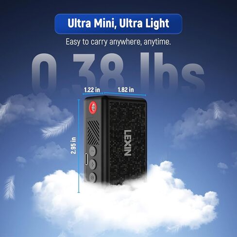 LEXIN P2 Mini Electric Bike Pump with Gauge, 130PSI Portable Bicycle Pump with Presta & Schrader Valve, 800mAh Air Pump for Bike Tires, Auto Shut-Off, Fast Inflation for Road Bike, MTB, E-Bikes in Kuwait