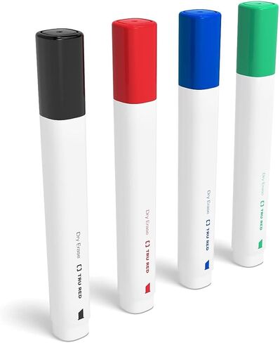 TRU RED Dry Erase Markers, Chisel Tip, Assorted Colors, Low Odor, Bold Whiteboard Markers, 12/Carton in Saudi Arabia