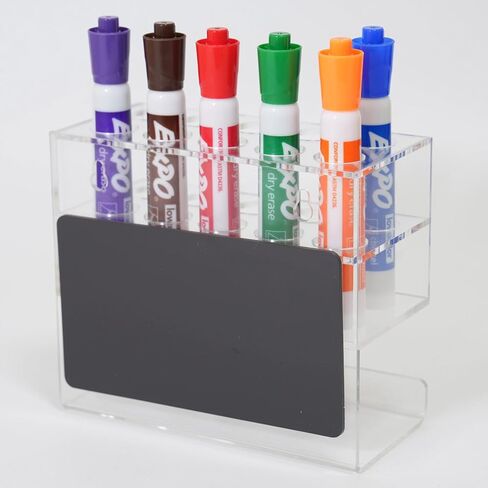 Magnetic Marker Holder 10 Slots with Dry Eraser Holder, Strong Magnetic Design for Whiteboard and Fridge (Clear) in Saudi Arabia
