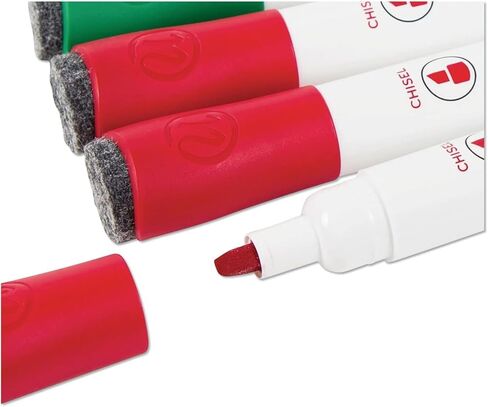 U Brands Fine Tip Dry Erase Markers with Eraser, Whiteboard Markers with Chisel tip, Low Odor, Assorted Colors, Set of 12 in Saudi Arabia
