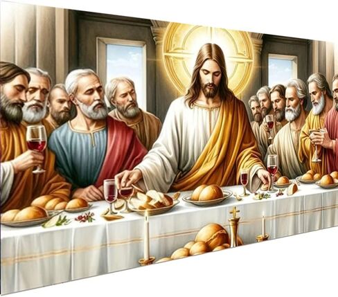 COHAYISY 5D DIY Last Supper Diamond Painting Kits for Adults, Large Size Full Drill Diamond Arts Rhinestone Pasted, DIY Painting Diamond Dot Arts Crafts for Home Wall Decor Gift 31.5 X 15.7inch in Saudi Arabia