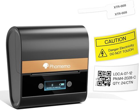 طابعة ملصقات حرارية Phomemo - M260+ طابعة بلوتوث محمولة، آلة وضع ملصقات الأسلاك والكابلات مع ورق أبيض مقاس 1.57 بوصة × 1.18 بوصة، للرمز الشريطي، والعناوين الصغيرة، وبطاقات الأسعار، والاستخدام الداخلي، وتطبيق الهاتف المحمول ومحرر الكمبيوتر الشخصي in Saudi Arabia
