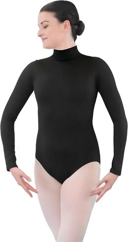 Danzcue Womens Turtle Neck Leotard Long Sleeve Bodysuit in Saudi Arabia