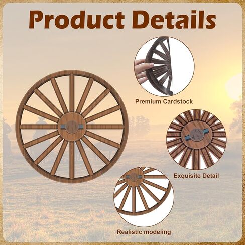 Honoson 50 Pcs Wagon Wheel Decor Wagon Wheel Cutouts Bulk Wooden Western Cowboy Party Decorations for Western Themed Bar Garage Indoor Outdoor Parties Receptions Birthdays, 8 Inch in Saudi Arabia