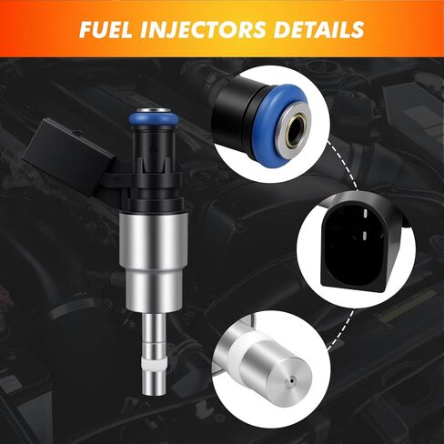 2005-2009 4Pcs Fuel Injectors Compatible for Volkswagen GTI Jetta Passat EOS 2006-2009 2.0L I4, for Audi A3 A4 Quattro TT 2005-2009 2.0L I4 Replace 06F906036A FJ856 62800 0261500020 in Saudi Arabia