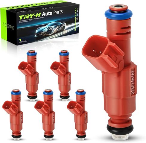 0280156161 Fuel Injectors 12 Holes Replacement Fits for JEEP GRAND CHEROKEE WRANGLER Liberty TJ 2000-2003 Dodge Dakota Ram 1500 Van Ford Mustang Focus 6Pcs Replace# 63844 280156161 822-11170 in Kuwait