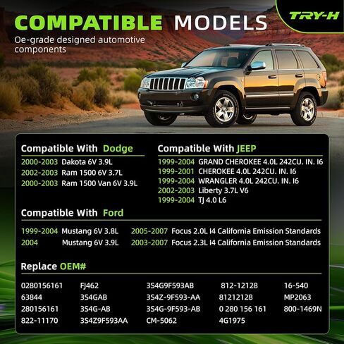 0280156161 Fuel Injectors 12 Holes Replacement Fits for JEEP GRAND CHEROKEE WRANGLER Liberty TJ 2000-2003 Dodge Dakota Ram 1500 Van Ford Mustang Focus 6Pcs Replace# 63844 280156161 822-11170 in Kuwait