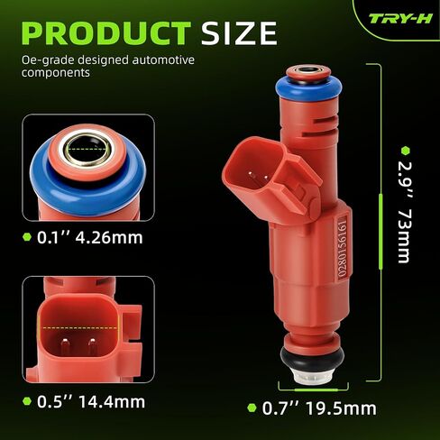 0280156161 Fuel Injectors 12 Holes Replacement Fits for JEEP GRAND CHEROKEE WRANGLER Liberty TJ 2000-2003 Dodge Dakota Ram 1500 Van Ford Mustang Focus 6Pcs Replace# 63844 280156161 822-11170 in Kuwait