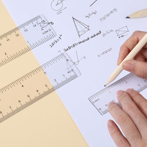 Generic 10 Pack Clear 6 Inch Plastic Ruler, Double-Sided, Transparent, Sturdy, Ideal for Artists, Designers, Students in Saudi Arabia