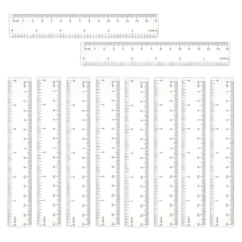 Generic 10 Pack Clear 6 Inch Plastic Ruler, Double-Sided, Transparent, Sturdy, Ideal for Artists, Designers, Students in Saudi Arabia