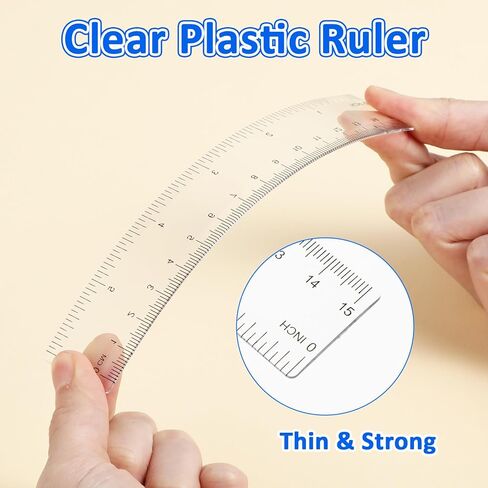 Generic 10 Pack Clear 6 Inch Plastic Ruler, Double-Sided, Transparent, Sturdy, Ideal for Artists, Designers, Students in Saudi Arabia