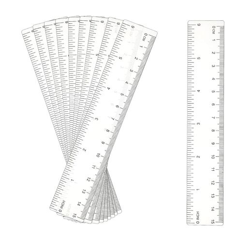 Generic 10 Pack Clear 6 Inch Plastic Ruler, Double-Sided, Transparent, Sturdy, Ideal for Artists, Designers, Students in Saudi Arabia