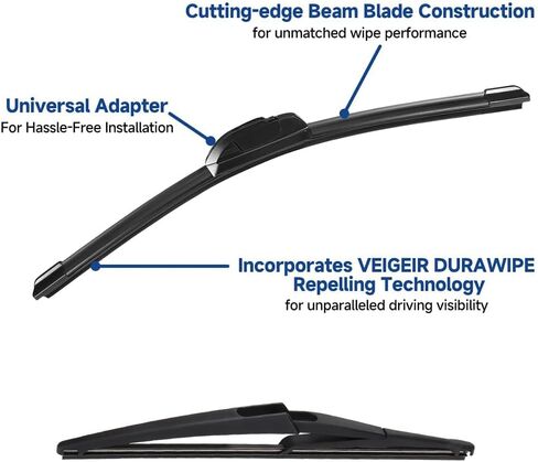 3 عبوات من شفرات ممسحة الزجاج الأمامي المتوافقة مع Nissan/Sport Rogue/ 2017-2022 مجموعة شفرات مساحات أمامية وخلفية بجودة المصنع الأصلية - 28 بوصة 18 بوصة 12 بوصة in Kuwait