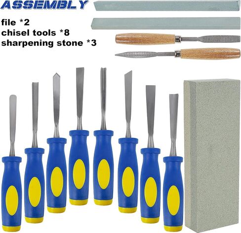 Lulu Home Wood Carving Tools, 16PCS Professional Carving Knife Tool Set for Woodworking Premium Wood Handle with Chisel Gouge Whetstones in Kuwait