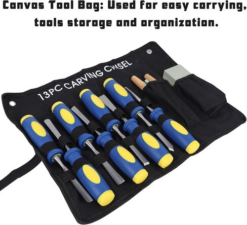 Lulu Home Wood Carving Tools, 16PCS Professional Carving Knife Tool Set for Woodworking Premium Wood Handle with Chisel Gouge Whetstones in Kuwait