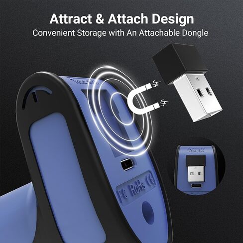 Tera Barcode Scanner Wireless 2D QR with Stand: Pro Version Battery Level Indicator 2500mAh Industrial Grade Bar Code Reader 3-in-1 Works with Bluetooth 2.4G USB Wired 8100 Dark Blue in Saudi Arabia
