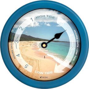 ساعة جستيمي 8.5 بوصة للمد والجزر الأطلسي للساحل الشرقي، ساعة المد والجزر العالية مع حافظة بلاستيكية مقاومة للماء، رسومات ملونة مصممة لديكور الحائط المنزلي (TT020-Flag Black) in Kuwait