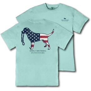 Simply Southern Dog - USA Flag - Patriotic - Adult T-Shirt in Saudi Arabia