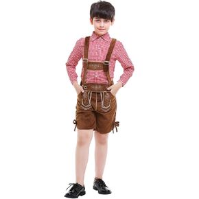 الأولاد مهرجان أكتوبر زي مهرجان البيرة الزي البافارية الاطفال الألمانية Lederhosen هالوين كرنفال تأثيري البدلة in Kuwait