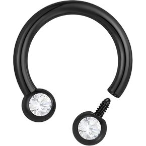 2PCS Titanium Implant Grade Internally Threaded Nose Rings Horseshoe Circular Barbell Septum Jewelry 16G Nose Ear Piercing Jewelry Conch Helix Rook Lip Nipple Cartilage Earrings in Saudi Arabia