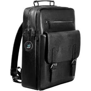 حقيبة ظهر جلدية بقفل بصمة الإصبع للرجال مع جهاز تتبع مضاد للفقدان - حقيبة من الجلد الطبيعي للسفر للعمل والتنقل اليومي، حقيبة كمبيوتر محمول مع غطاء مغناطيسي وجيوب متعددة، هدية للرجال in Kuwait