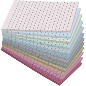 12 Pack Lined Sticky Notes in Retro Colors,Sticky Note Pads 4x6 in,Sticky Notes with Lines, Self-Stick Note Pads, Large Rectangular Post it Notes for Office, Home, School, Meeting,30 Sheets/Pad in Saudi Arabia