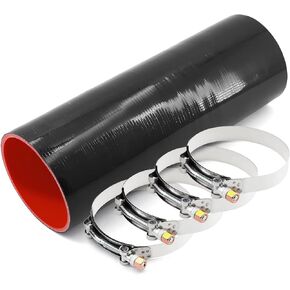 وصلة مستقيمة 4 بوصة (102 مم) خرطوم سيليكون 4 طبقات تقوية 5 مم سمك 12 بوصة طول، 4 × 12 أنبوب تبريد داخلي مدخل هواء أنبوب توربو مع 4 قطع مشابك من الفولاذ المقاوم للصدأ على شكل حرف T in Kuwait