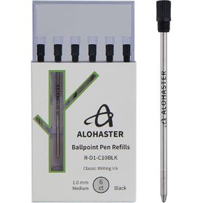 Ballpoint Pen Refills, D1, Classic Writing Ink, 1.0 mm, Black, 6 Count in Kuwait