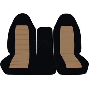 أغطية كاملة متوافقة مع أغطية مقاعد الشاحنة Ford F-150 ذات اللونين 1997-2000 (مقعد أمامي مقسم 40/60) مع وحدة تحكم مركزية مفتوحة/مسند ذراع صلب: أسود وأحمر (21 لونًا) F-Series F150 in Kuwait