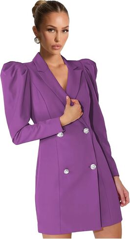 Blazer Dress for Women Long Puff Sleeve Skirt Suit Double Breasted Bodycon Jacket Dresses Sexy Prom Outfit in Saudi Arabia