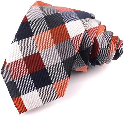 INOGIH Mens Casual Cotton Skinny Tie Classic Plaid Striped Necktie for Daily in Saudi Arabia