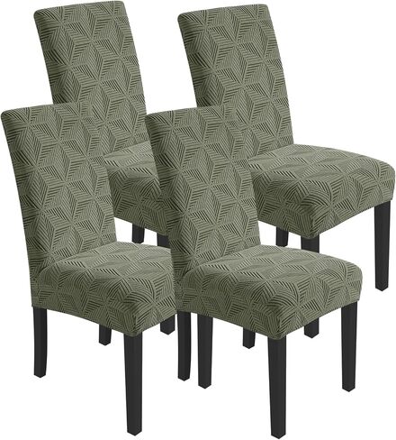 YEMYHOM Dining Chair Covers Set of 4, Stretch Dining Room Parsons Chair Slipcover, Removable Washable Furniture Protector for Home, Kitchen, Banquet (Peacock Blue) in Saudi Arabia